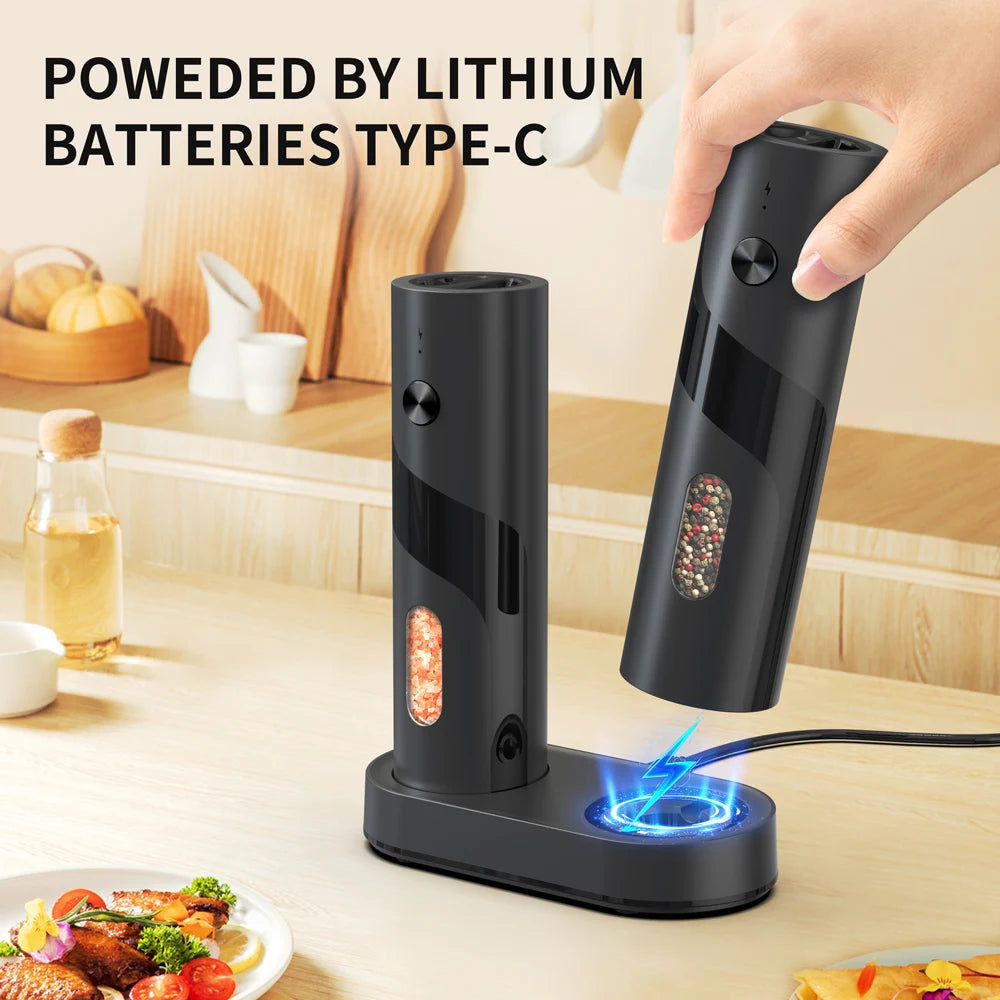 2Pcs Electric Salt And Pepper Grinder Rechargeable