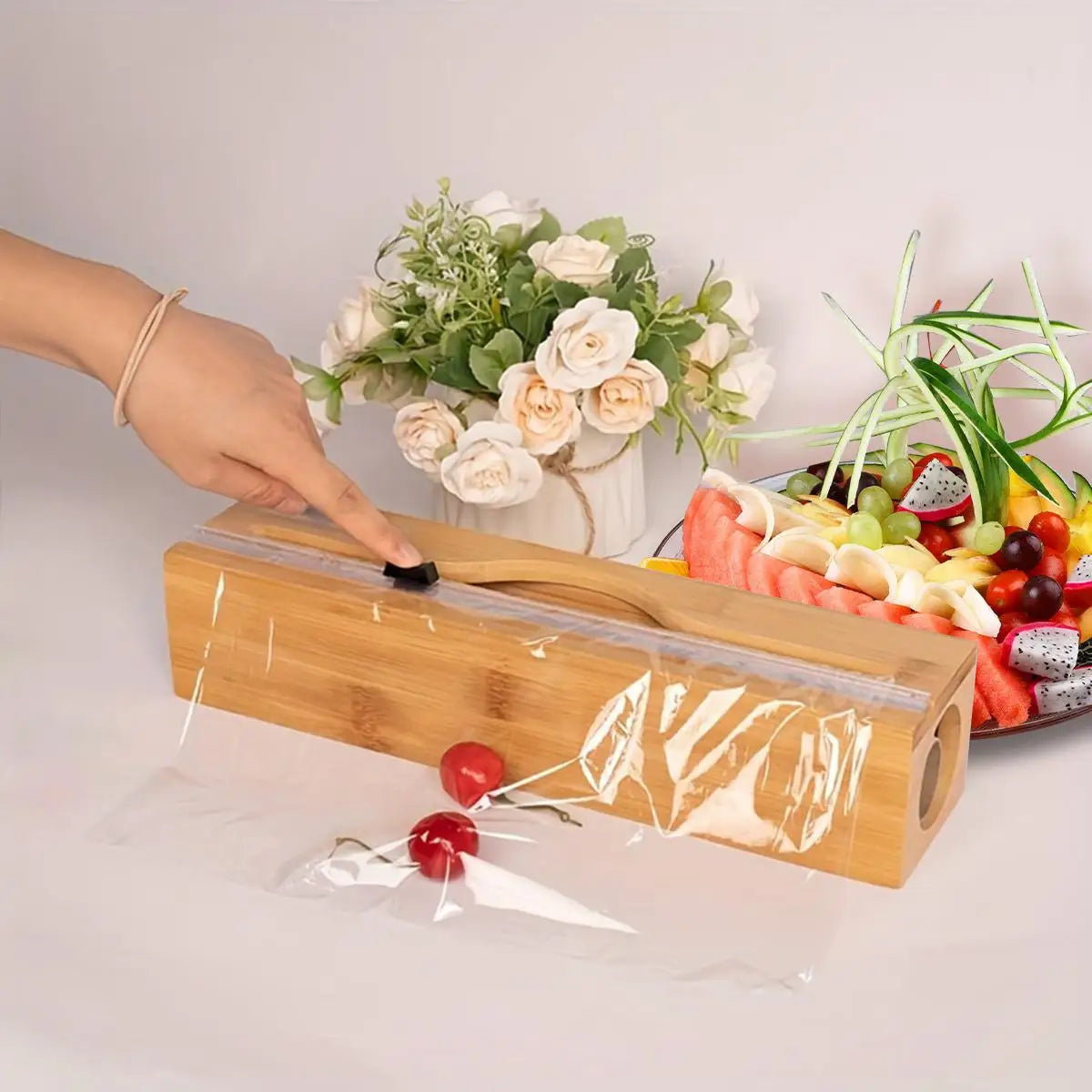 Kitchen Wrap Dispenser With Foil & Cling Film Cutter