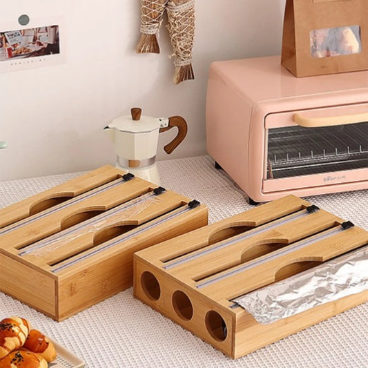 Kitchen Wrap Dispenser With Foil & Cling Film Cutter